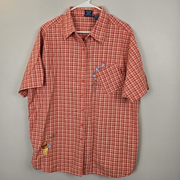 Vtg Winnie the Pooh Womens 18W/20W Plus Plaid Disney Embroidered Shirt Retro - Picture 2 of 7